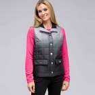 Mock Neck Quilted Vest, Black Multi, small