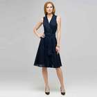 Pleated Dress With Front Sash., Admiral Navy, small
