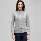 Long Sleeve Button Down Cardigan, Granite Heather, small