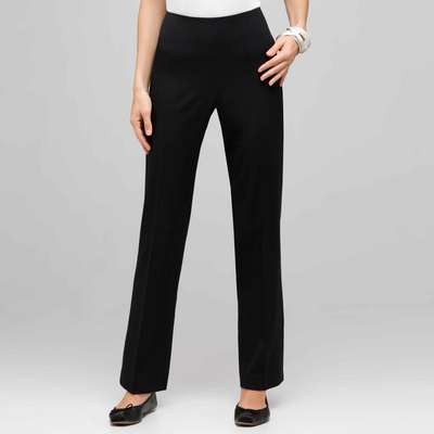 Flat Front Slim Pant, Black, medium