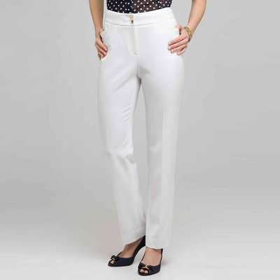 Straight Leg Pant, White, medium