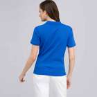 Short Sleeve Solid Cotton Polo Tee, Blue, small