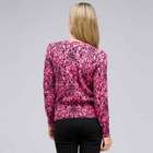 Button Front Crew Neck Cardigan, Begonia Multi, small