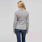 Wool Blend Turtle Neck Sweater, Grey Heather, small