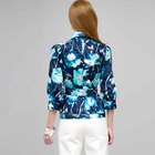 3/4 Button Down Top with Tie Front, Surf Spray & Navy, small