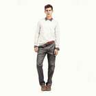 Straight Leg Pants, Gray, small