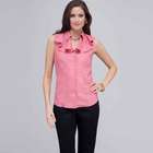 Ruffle Sleeveless Blouse., Dark Pink Gem, small