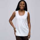 Shirred Front Tank., White, small