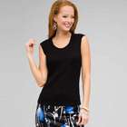 Cable Knit Shell, Black, small