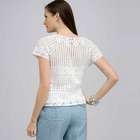 Raglan Sleeve Tie Front Cardigan., White, small