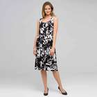 Floral Scoop Neck Tank Dress, Black & White, small