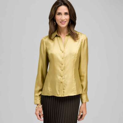 Shimmer Blouse, Fennel, medium