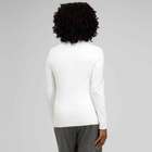 Rib Trim V-Neck Cardigan, Ivory, small