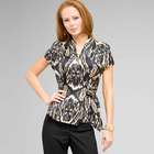 Tie Front Blouse, Black Multi, small