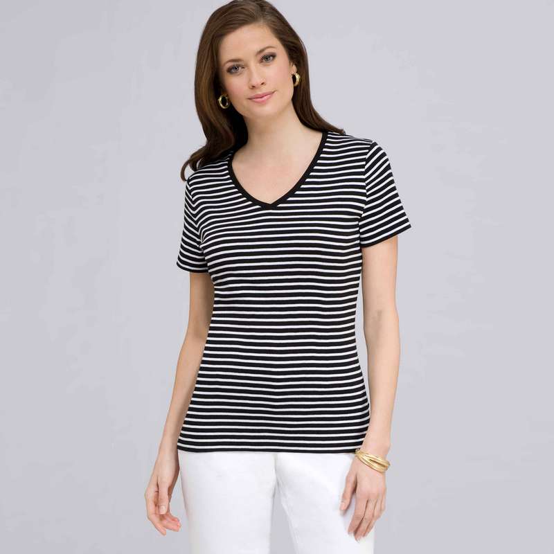 Short Sleeve Shell, Black & White, large