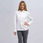 Long Sleeve Shirt With Twist Detail, White, small