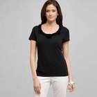 Flower Embellishment Tee, Black, small