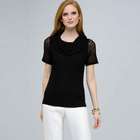 Cowl Neck Top, Black, small