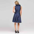 Ruffle Front A-Line Dress, Navy, small