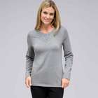 Long Sleeve Appliqued Crew Neck, Grey Heather, small