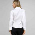 Drape Neck Blouse, White, small
