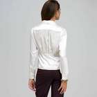 Long Sleeve Seamed Button Front Shirt, Ivory, small