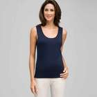 Sleeveless Scoop Neck Shell, Admiral Navy, small