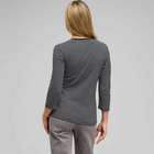 3/4 Sleeve V-Neck Top, Black & White, small