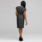 Dart Dress With Velvet Trim, Black & White, small