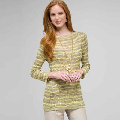 Boat Neck Tunic, Keylime Multi, medium