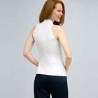 Zip Front Tank with Ruffles Blouse., White, small