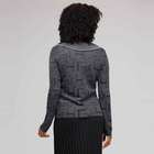 Ruffle Front Cardigan, Black & White, small