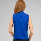 No-Iron Easy Care Sleeveless Shawl Collar Blouse, Cobalt, small