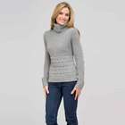 Wool Blend Turtle Neck Sweater, Grey Heather, small