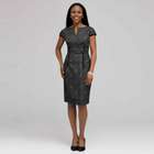 Dart Dress With Velvet Trim, Black & White, small