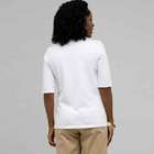 Embellished Boat Neck Tee, White, small