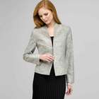 Flat Front Open Jacket., Black & White, small