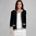 3/4 Sleeve Cardigan, Black & White, small