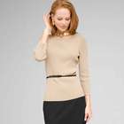 Belted Ribbed Boat Neck Sweater, New Rattan, small
