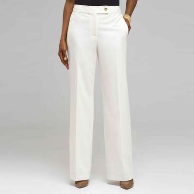 Flat Front Classic Pant, Bone, medium