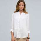 Pleated Button Down, White, small