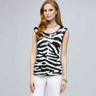 Sequined Animal Print Shell., Black & White, small