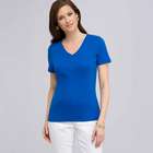 Short Sleeve V-Neck Tee, Blue, small