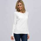 Long Sleeve Crew Neck, White, small