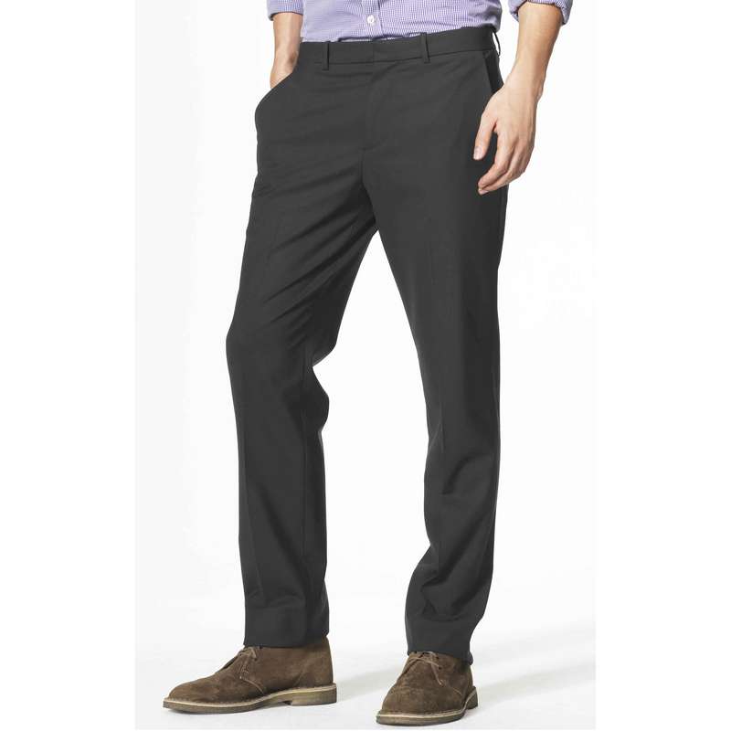 Microcheck Straight Leg Trousers, Grey, large