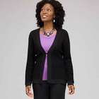 Long Sleeve Texture Stitch Cardigan, Black, small