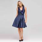 Ruffle Front A-Line Dress, Navy, small