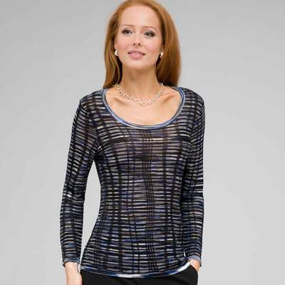 Scoop Neck Tee, Cobalt Blue, medium