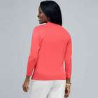 Ribbed Cardigan., New Coral, small
