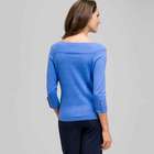 3/4 Sleeve Boat Neck Knit, Blue Fox, small